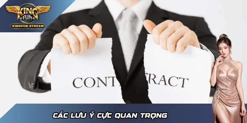 Các lưu ý cực quan trọng
